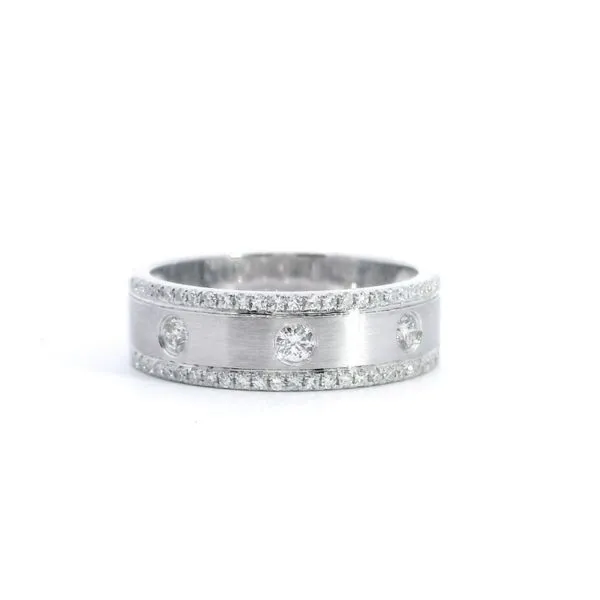 14kt White Gold Flush Set Diamond Fashion Band