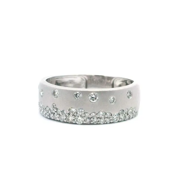 14kt White Gold Brushed Finnish Diamond Confetti Band