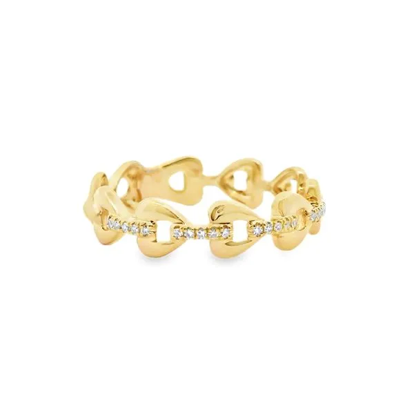 14kt Yellow Gold Diamond Accented Chain Link Ring