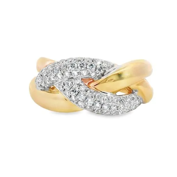 14kt Yelllow Gold Pave Diamond Knotted Fashion Ring
