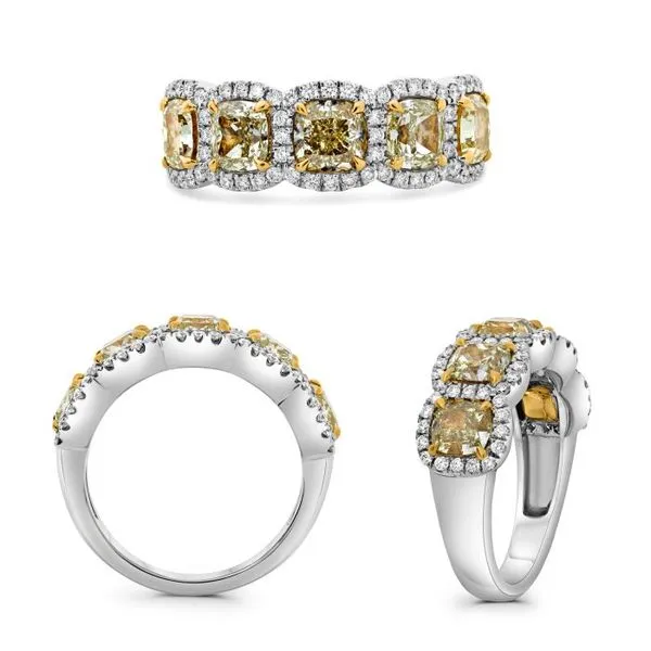 Fancy Yellow Diamond Halo Band