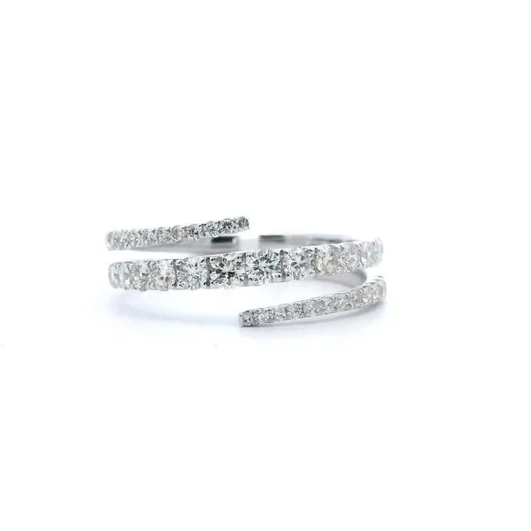 14kt White Gold Diamond Spiral Ring