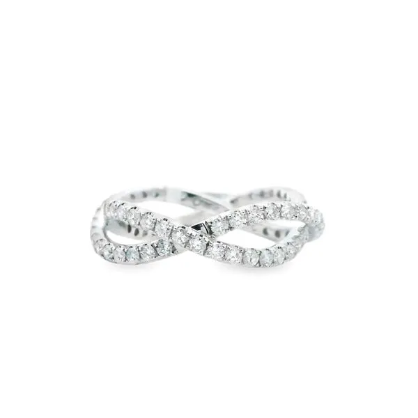 14kt White Gold Diamond Eternity Woven Fashion Band