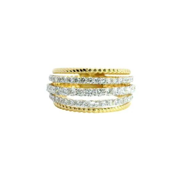 14kt Two Tone Gold 5 Row Diamond Fashion Ring