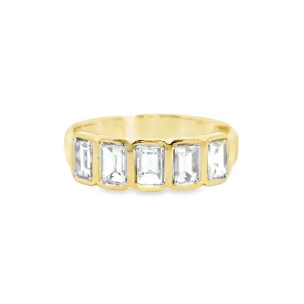 14kt Yellow Gold 5 Stone Baguette Band