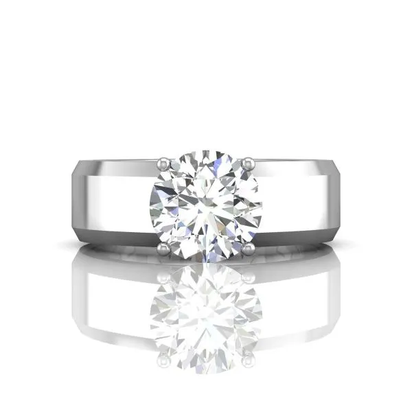 14kt White Gold Solitaire Engagement Ring by Martin Flyer Becky Beauchine Kulka Diamonds and Fine Jewelry Okemos, MI