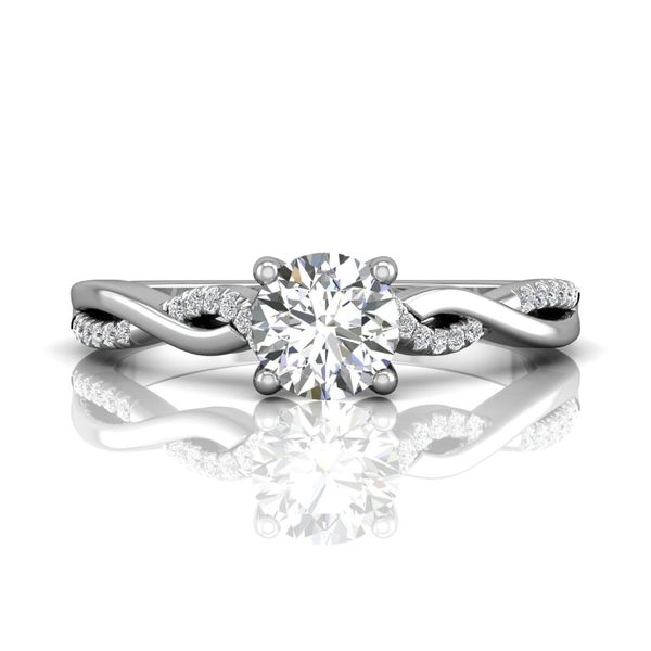 14kt White Gold Twist Engagement Ring by Martin Flyer Becky Beauchine Kulka Diamonds and Fine Jewelry Okemos, MI