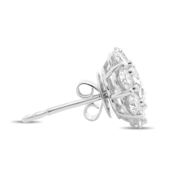 Flower Diamond Earrings in 14kt White Gold Image 3 Becky Beauchine Kulka Diamonds and Fine Jewelry Okemos, MI