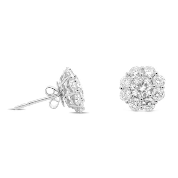 Flower Diamond Earrings in 14kt White Gold Becky Beauchine Kulka Diamonds and Fine Jewelry Okemos, MI
