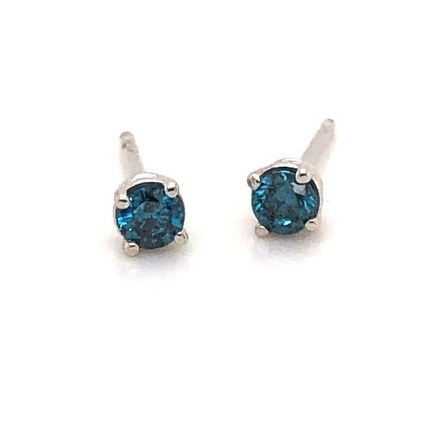 14kt White Gold Irradiated Blue Diamond Stud Earrings Becky Beauchine Kulka Diamonds and Fine Jewelry Okemos, MI