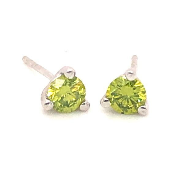 14kt White Gold Irradiated Green Diamond Stud Earrings Becky Beauchine Kulka Diamonds and Fine Jewelry Okemos, MI