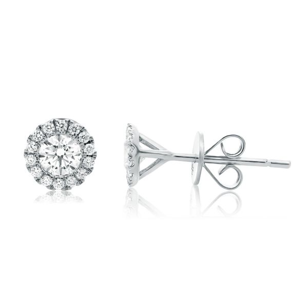 Diamond Halo Stud Earrings Becky Beauchine Kulka Diamonds and Fine Jewelry Okemos, MI