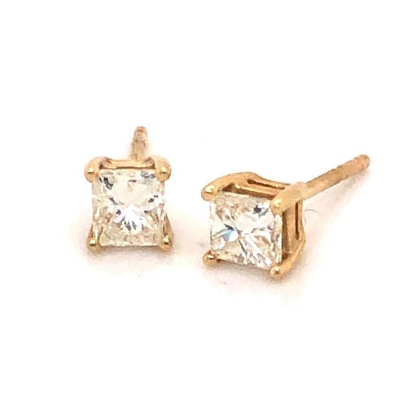14kt Yellow Gold .50cttw Princess Cut Diamond Stud Earrings Becky Beauchine Kulka Diamonds and Fine Jewelry Okemos, MI