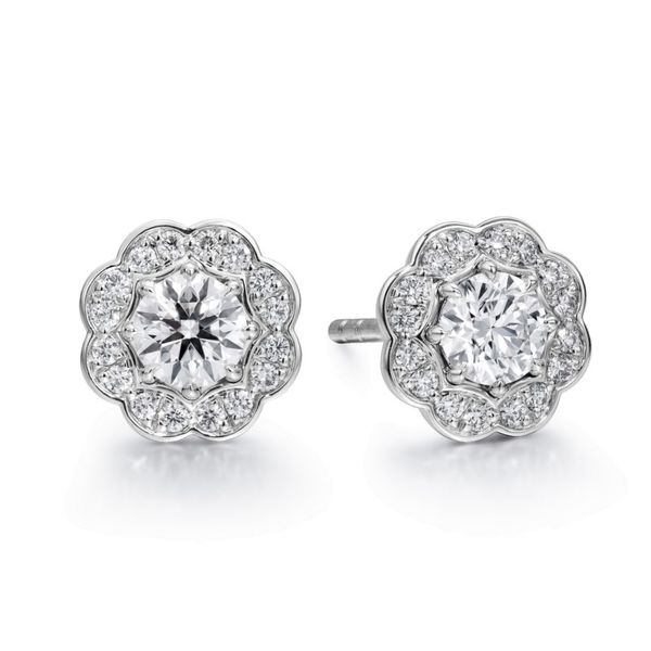 Hearts on Fire Lorelei diamond halo stud earrings Becky Beauchine Kulka Diamonds and Fine Jewelry Okemos, MI