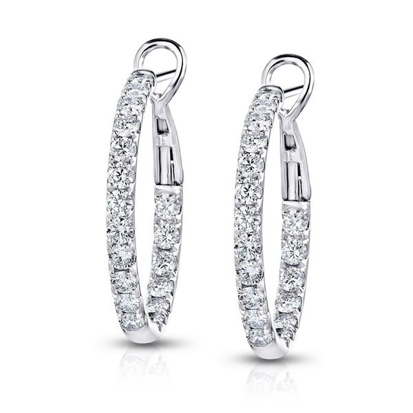 18kt White Gold Inside-Outside 2.25cttw Diamond Hoop Earrings Becky Beauchine Kulka Diamonds and Fine Jewelry Okemos, MI
