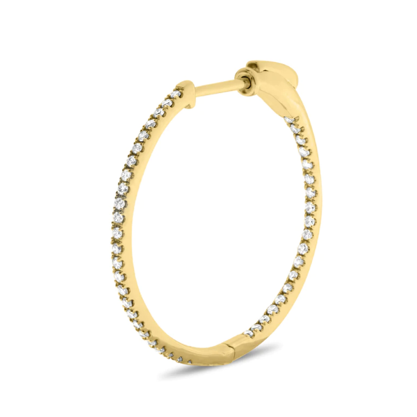 14kt Yellow Gold Inside-Outside 1.50cttw Diamond Hoop Earrings Becky Beauchine Kulka Diamonds and Fine Jewelry Okemos, MI