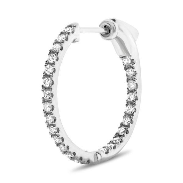 14kt White Gold Inside-Outside 3.00cttw Diamond Hoop Earrings Image 2 Becky Beauchine Kulka Diamonds and Fine Jewelry Okemos, MI