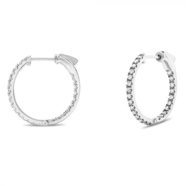 14kt White Gold Inside-Outside 3.00cttw Diamond Hoop Earrings Becky Beauchine Kulka Diamonds and Fine Jewelry Okemos, MI