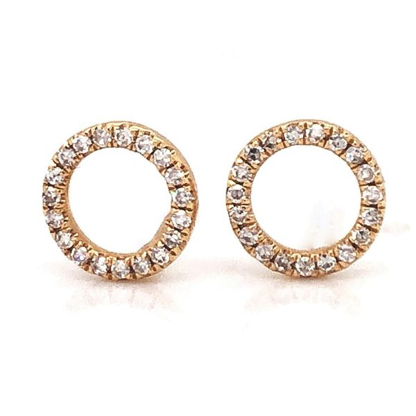 14kt Yellow Gold .10cttw Diamond Circle Post Earrings Becky Beauchine Kulka Diamonds and Fine Jewelry Okemos, MI