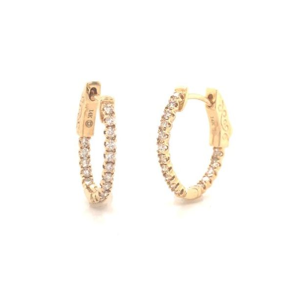 14k Yellow Gold .48cttw Oval Hoop Earrings Becky Beauchine Kulka Diamonds and Fine Jewelry Okemos, MI