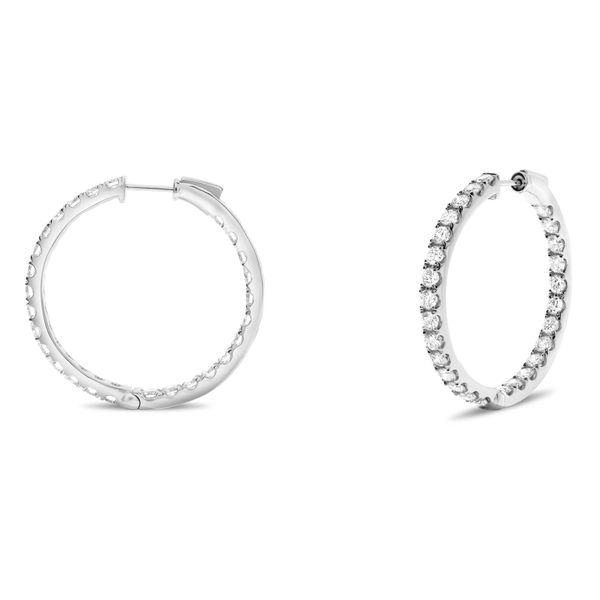 14kt White Gold Inside-Outside 2.00cttw Diamond Hoop Earrings Becky Beauchine Kulka Diamonds and Fine Jewelry Okemos, MI