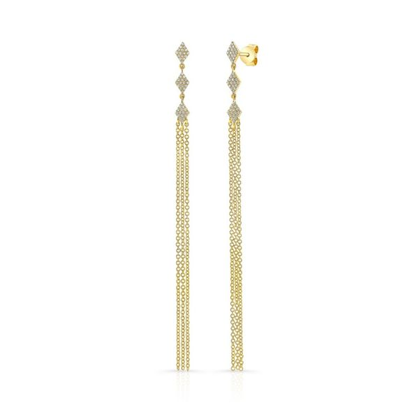 14kt Yellow Gold Diamond Tassel Earrings Becky Beauchine Kulka Diamonds and Fine Jewelry Okemos, MI