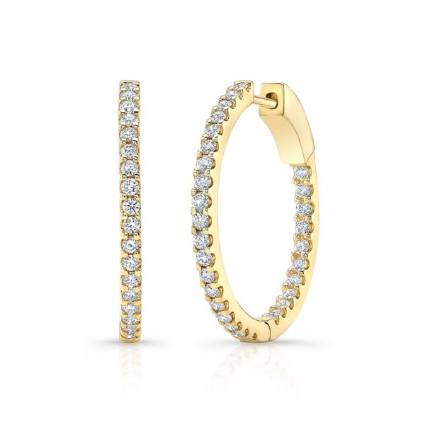 14kt Yellow Gold .98cttw Diamond Hoop Earrings Becky Beauchine Kulka Diamonds and Fine Jewelry Okemos, MI