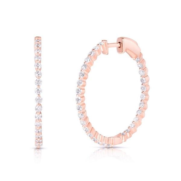 14kt Rose Gold 1.50cttw Diamond Hoop Earrings Becky Beauchine Kulka Diamonds and Fine Jewelry Okemos, MI