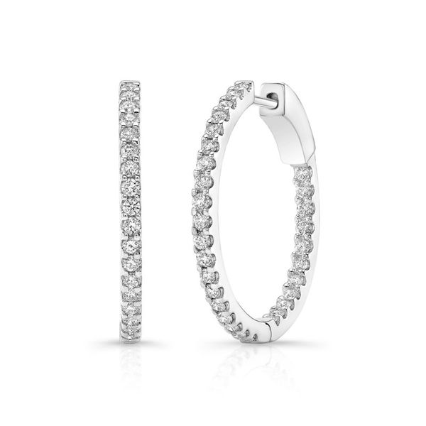 14kt White Gold .98cttw Diamond Hoop Earrings Becky Beauchine Kulka Diamonds and Fine Jewelry Okemos, MI