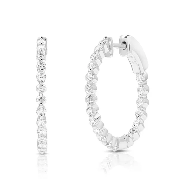 14kt White Gold 1.02cttw Diamond Hoop Earrings Becky Beauchine Kulka Diamonds and Fine Jewelry Okemos, MI