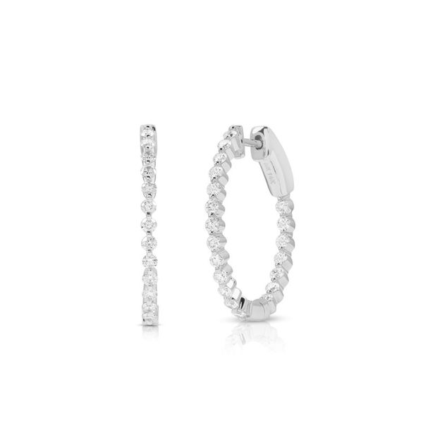14kt White Gold 1.02cttw Oval Hoop Diamond Earrings Becky Beauchine Kulka Diamonds and Fine Jewelry Okemos, MI