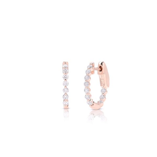 14kt Rose Gold .50cttw Oval Hoop Diamond Earrings Becky Beauchine Kulka Diamonds and Fine Jewelry Okemos, MI