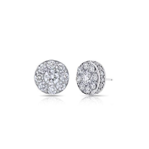 18kt White Gold 1.48cttw Diamond Illusion Earrings Becky Beauchine Kulka Diamonds and Fine Jewelry Okemos, MI