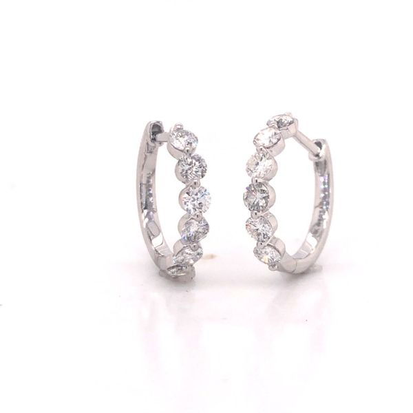 14k White Gold 1.00cttw Diamond Hoop Earrings Becky Beauchine Kulka Diamonds and Fine Jewelry Okemos, MI
