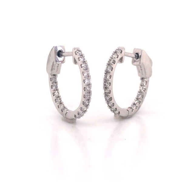 14k White Gold .50cttw Inside-Out Diamond Hoop Earrings Becky Beauchine Kulka Diamonds and Fine Jewelry Okemos, MI