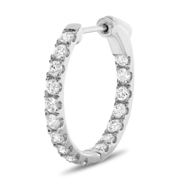 14kt White Gold Inside-Outside 1.00cttw Diamond Hoop Earrings Image 3 Becky Beauchine Kulka Diamonds and Fine Jewelry Okemos, MI