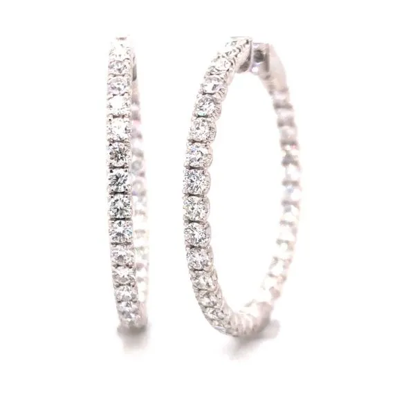 14kt White Gold Inside-Outside 2.91cttw Diamond Hoop Earrings Becky Beauchine Kulka Diamonds and Fine Jewelry Okemos, MI