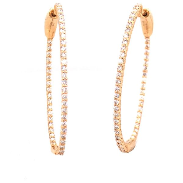 1.00cttw Diamond Oval Shaped Hoop Earrings Becky Beauchine Kulka Diamonds and Fine Jewelry Okemos, MI