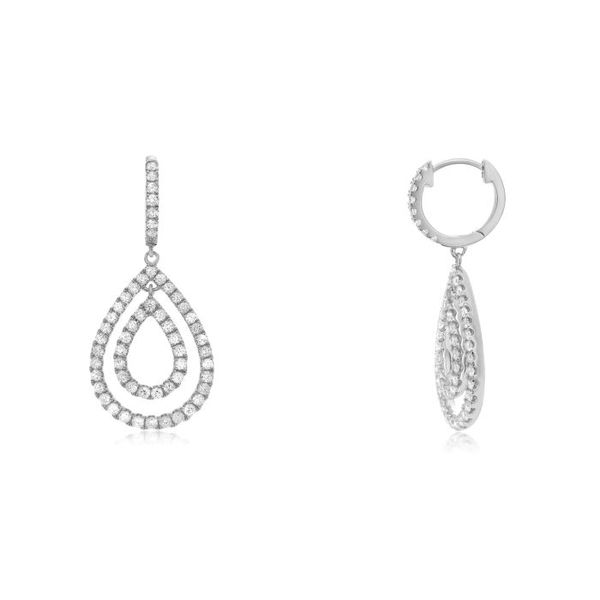 14kt White Gold Double Teardrop Diamond Earrings Becky Beauchine Kulka Diamonds and Fine Jewelry Okemos, MI