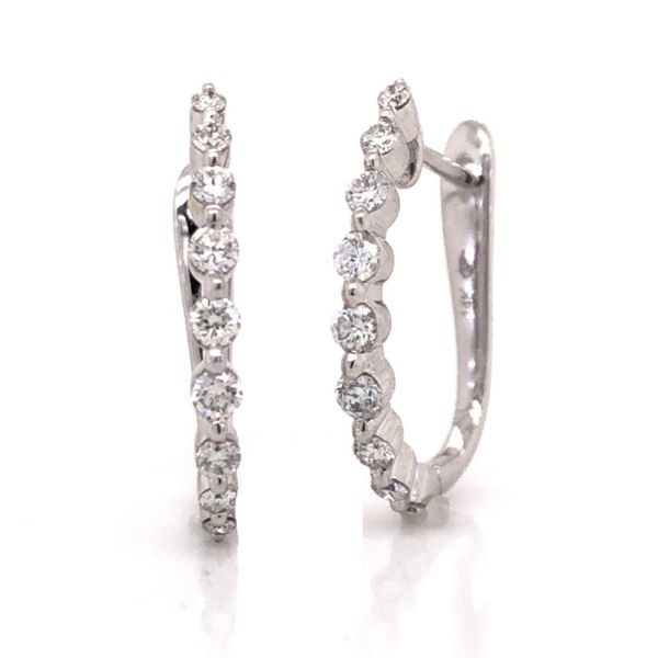 14K White Gold .50cttw Hoop Earrings Becky Beauchine Kulka Diamonds and Fine Jewelry Okemos, MI