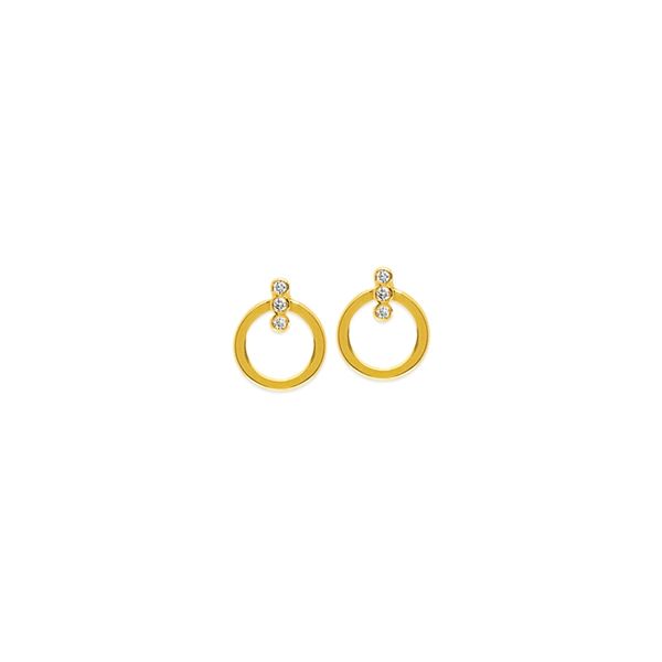 14K Yellow Gold Wire Circle Diamond Earrings Becky Beauchine Kulka Diamonds and Fine Jewelry Okemos, MI