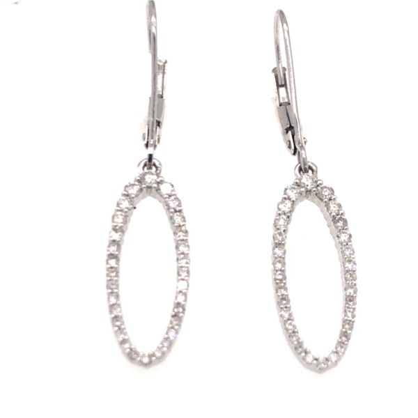 14kt White Gold Oval Drop Diamond Earrings Becky Beauchine Kulka Diamonds and Fine Jewelry Okemos, MI