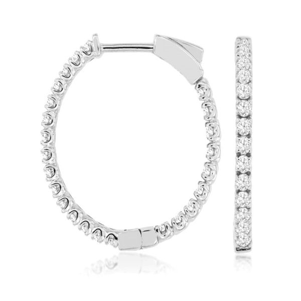 14kt White Gold 1.00cttw Diamond Inside Out Hoop Earrings Becky Beauchine Kulka Diamonds and Fine Jewelry Okemos, MI