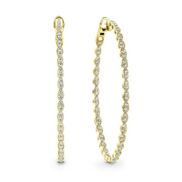 Hearts on Fire Lorelei Floral Inside Out Diamond Hoop Earrings Becky Beauchine Kulka Diamonds and Fine Jewelry Okemos, MI