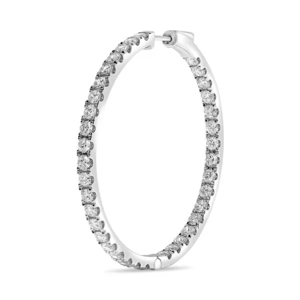 14kt White Gold 1.50 Inch Diamond Inside-Outside Hoop Earrings Image 2 Becky Beauchine Kulka Diamonds and Fine Jewelry Okemos, MI