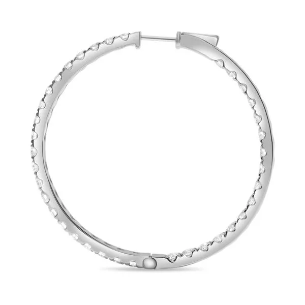 14kt White Gold 1.50 Inch Diamond Inside-Outside Hoop Earrings Becky Beauchine Kulka Diamonds and Fine Jewelry Okemos, MI
