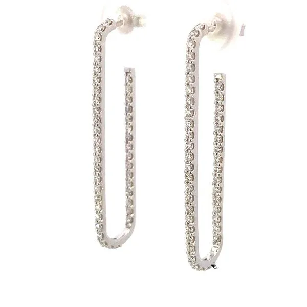 14kt White Gold Diamond Paperclip Earrings Image 2 Becky Beauchine Kulka Diamonds and Fine Jewelry Okemos, MI