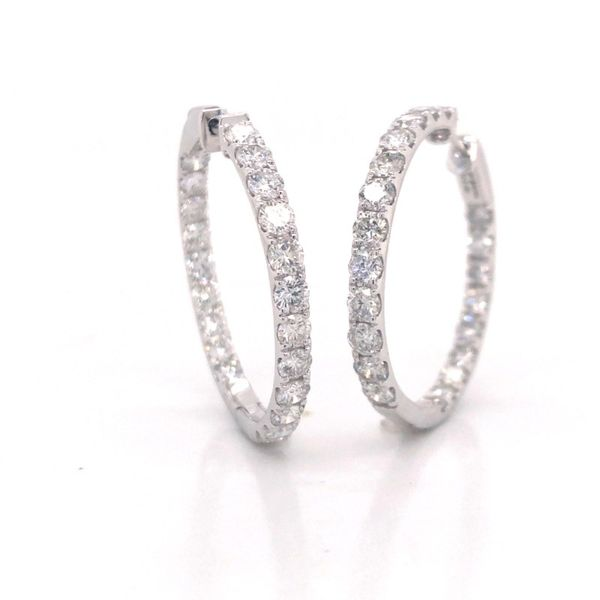 14k White Gold 4.00cttw Inside-Out Diamond Hoop Earrings Becky Beauchine Kulka Diamonds and Fine Jewelry Okemos, MI