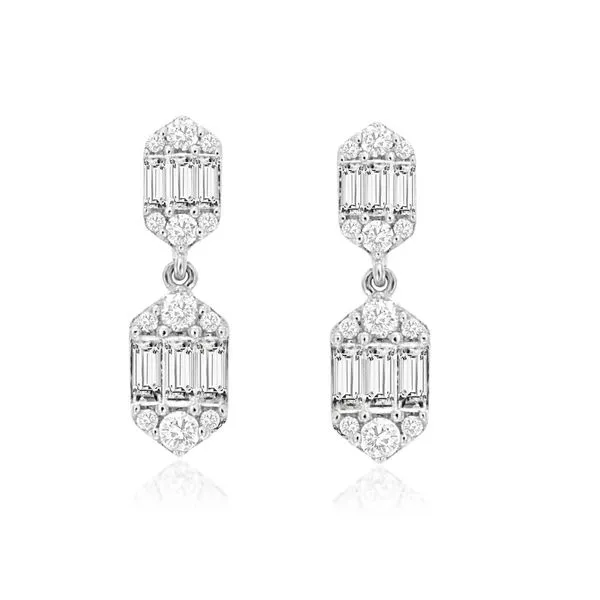 14kt White Gold Diamond Cluster Drop Earrings Becky Beauchine Kulka Diamonds and Fine Jewelry Okemos, MI
