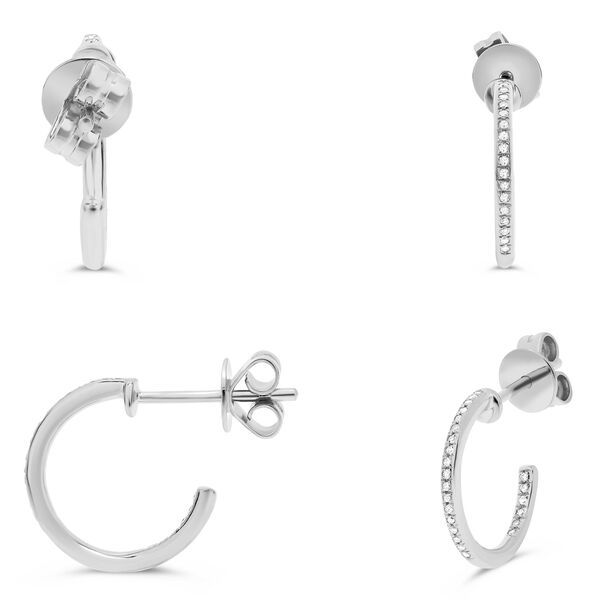 14kt White Gold Diamond Hoop Earrings Becky Beauchine Kulka Diamonds and Fine Jewelry Okemos, MI